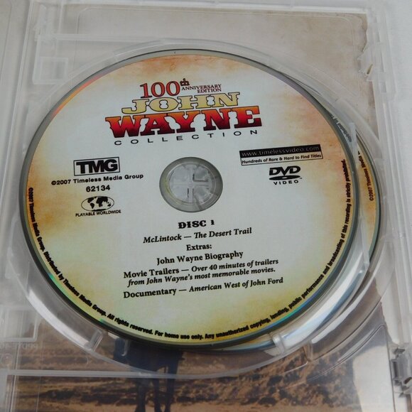 John Wayne Collection 2011 Anniversary Edition 2 DVD Set McLintock Angel Badman - Picture 3 of 6